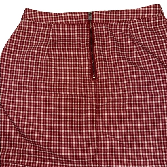 Hollister Skirt Women's Medium Short Mini Slit Ultra High Rise Red White Plaid - Picture 3 of 9